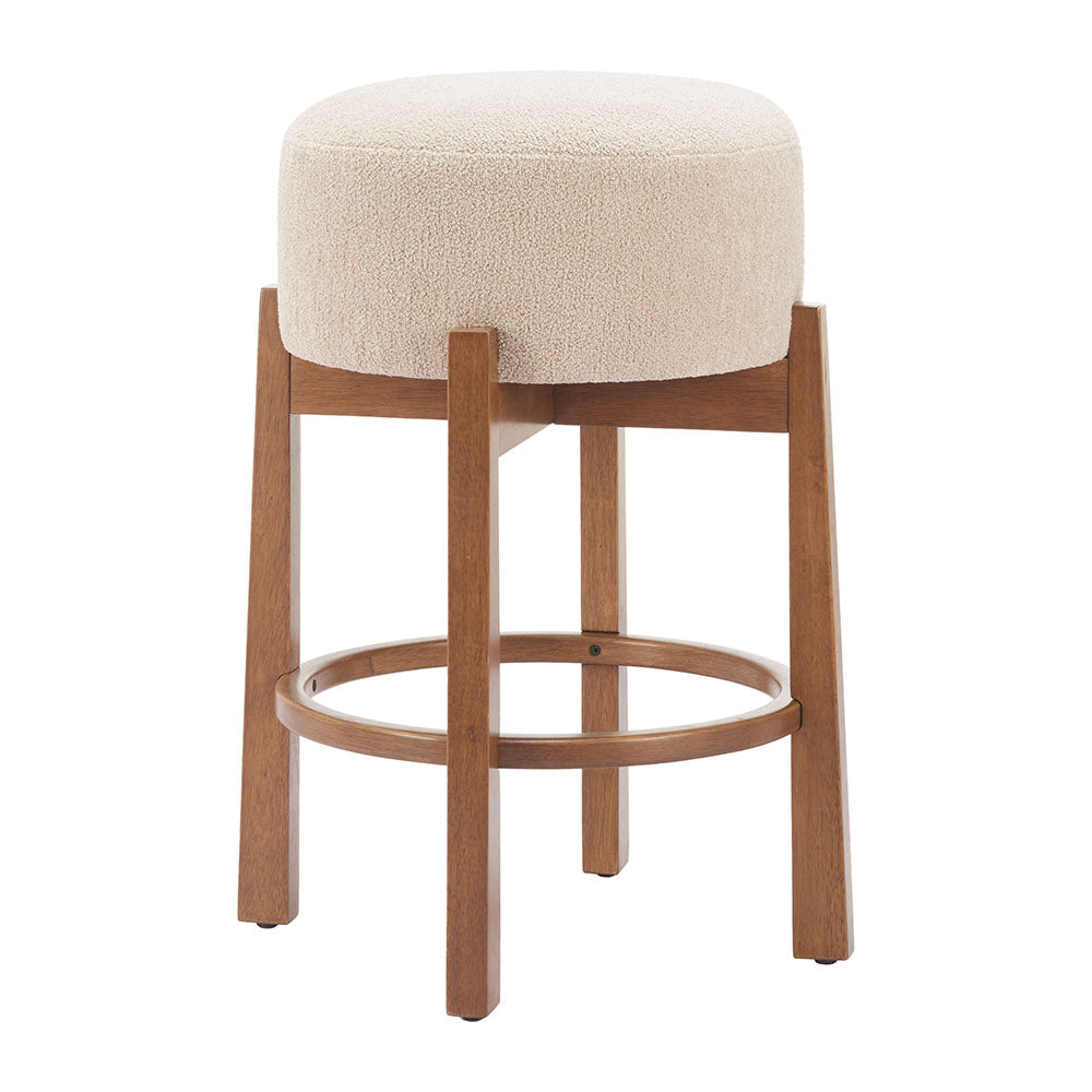 NADE COUNTER STOOL BEIGE & WALNUT