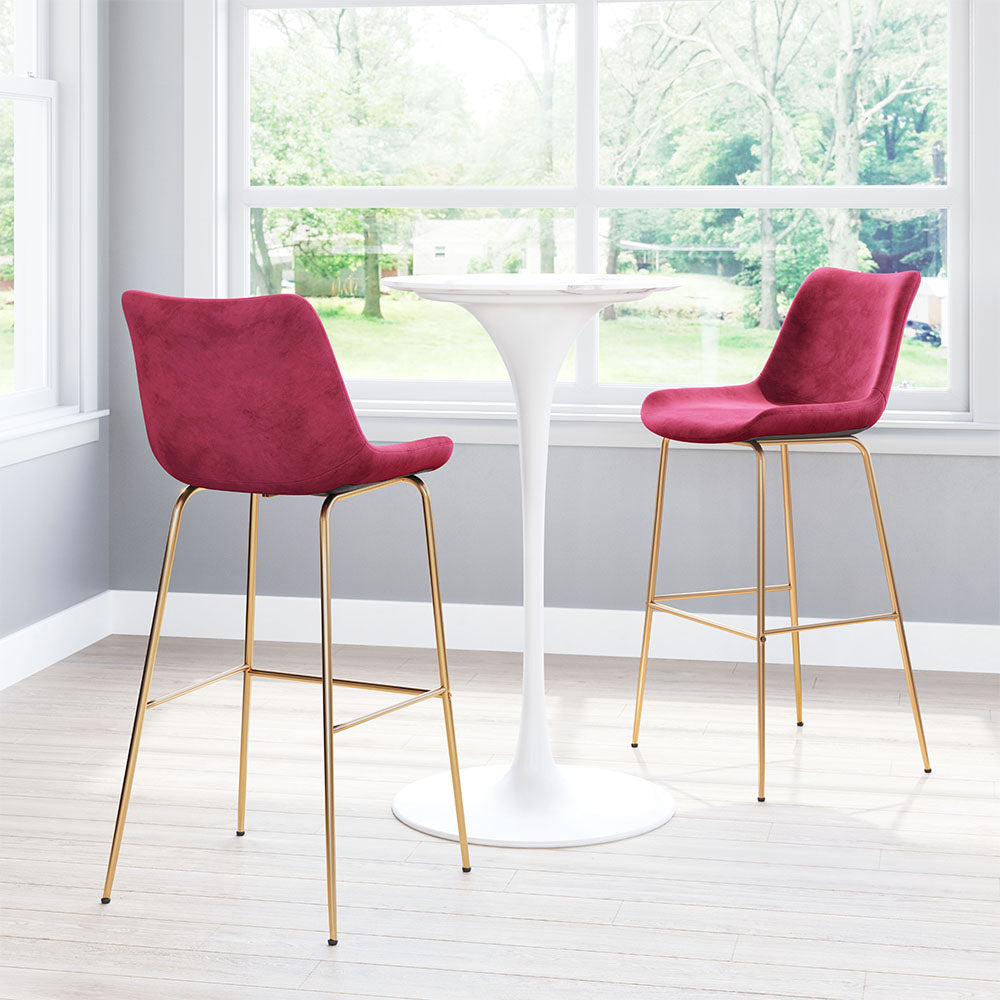 TONY BARSTOOL RED & GOLD