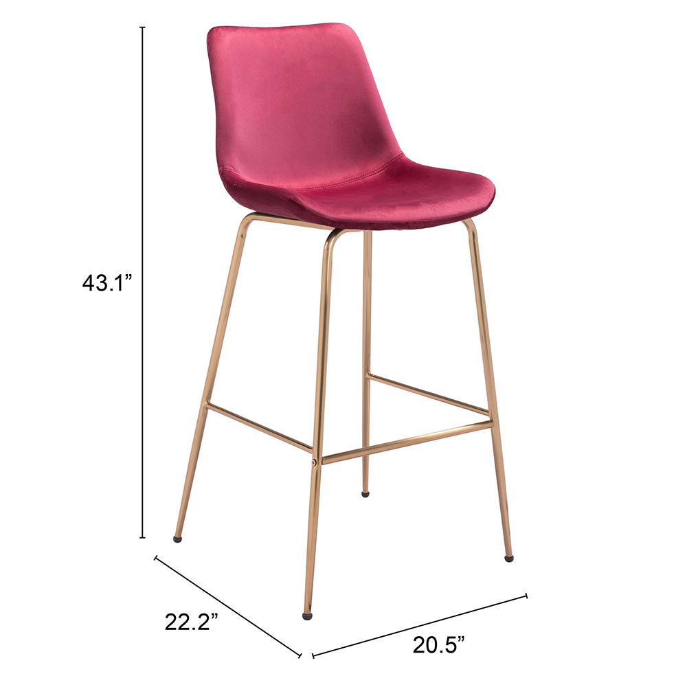 TONY BARSTOOL RED & GOLD