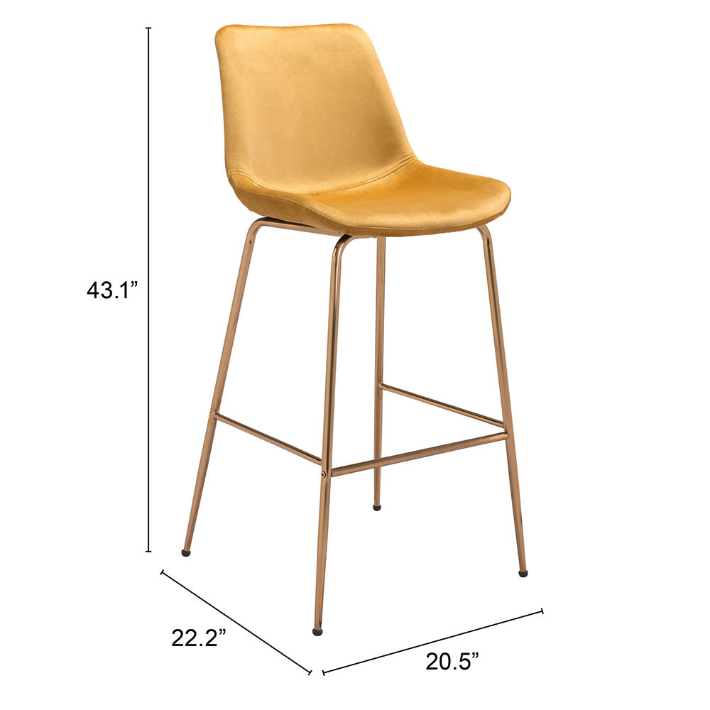TONY BARSTOOL YELLOW & GOLD