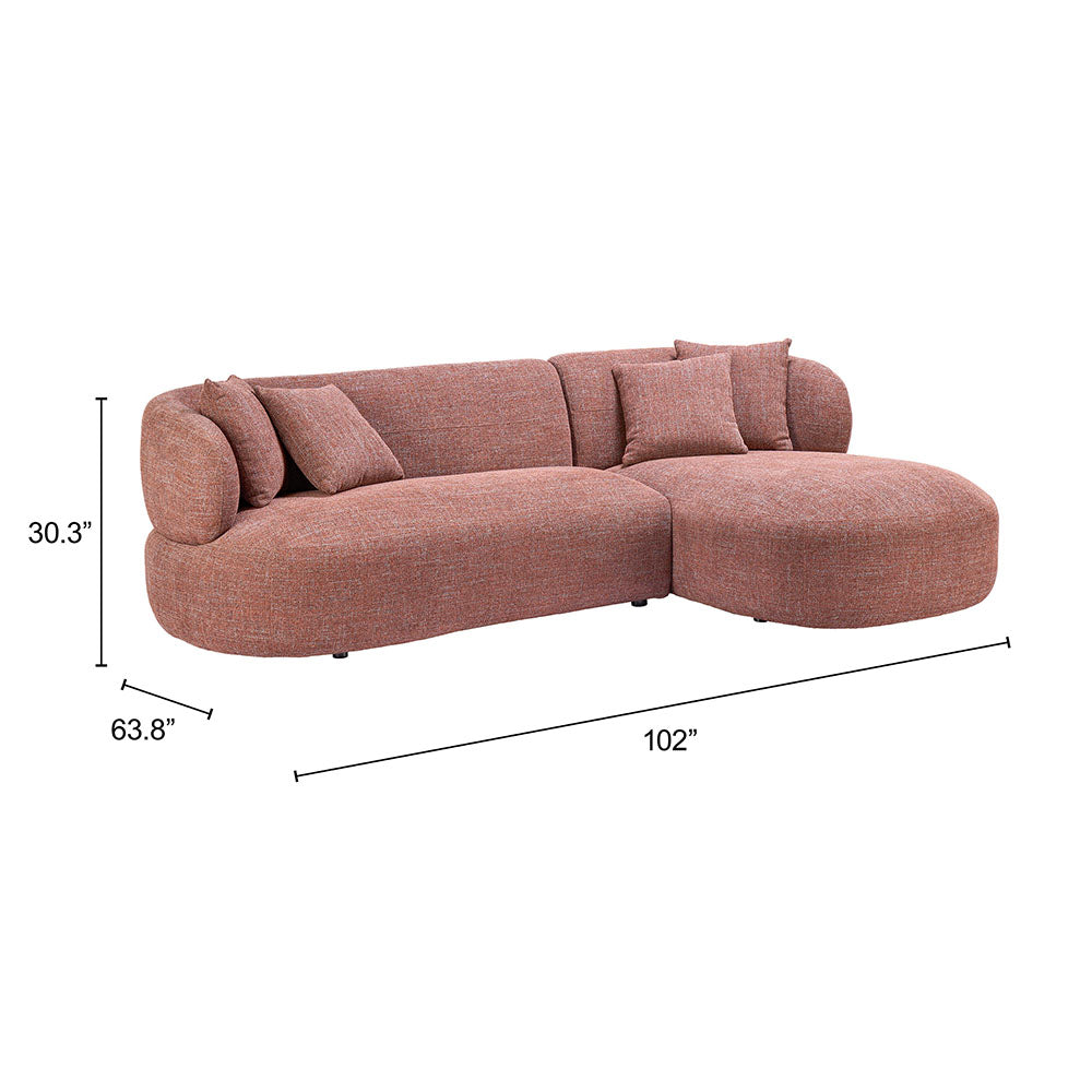 VENECIA CHAISE SECTIONAL BROWN