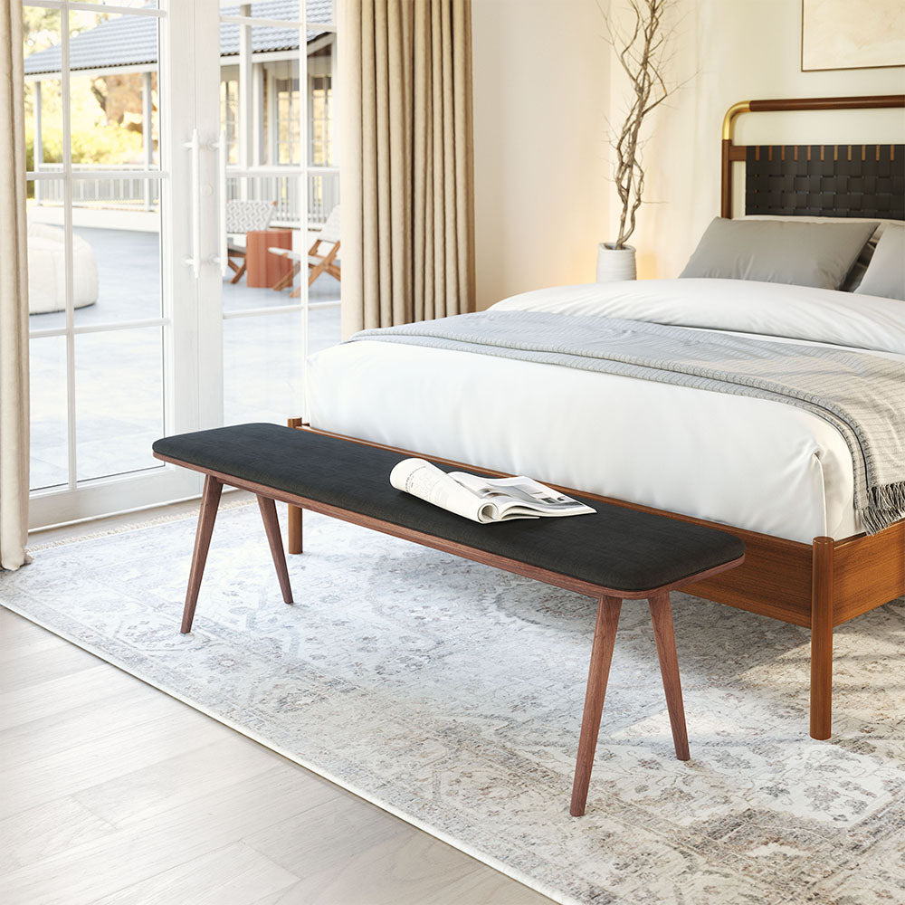 KAZWALI BENCH BLACK & WALNUT