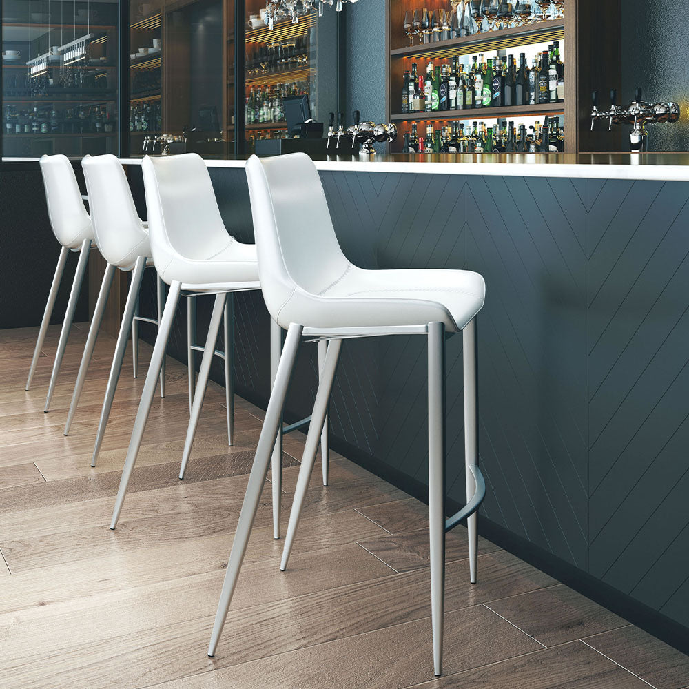 MAGNUS BARSTOOL WHITE & SILVER