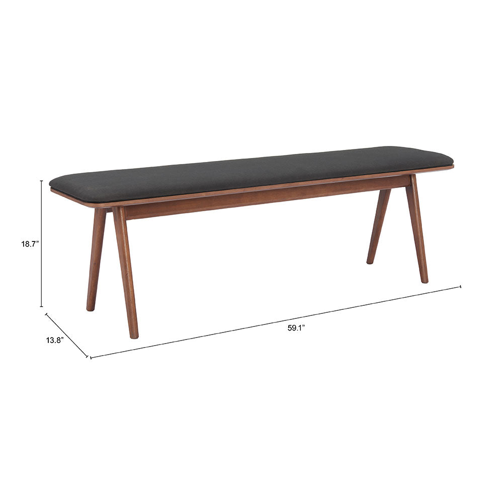 KAZWALI BENCH BLACK & WALNUT