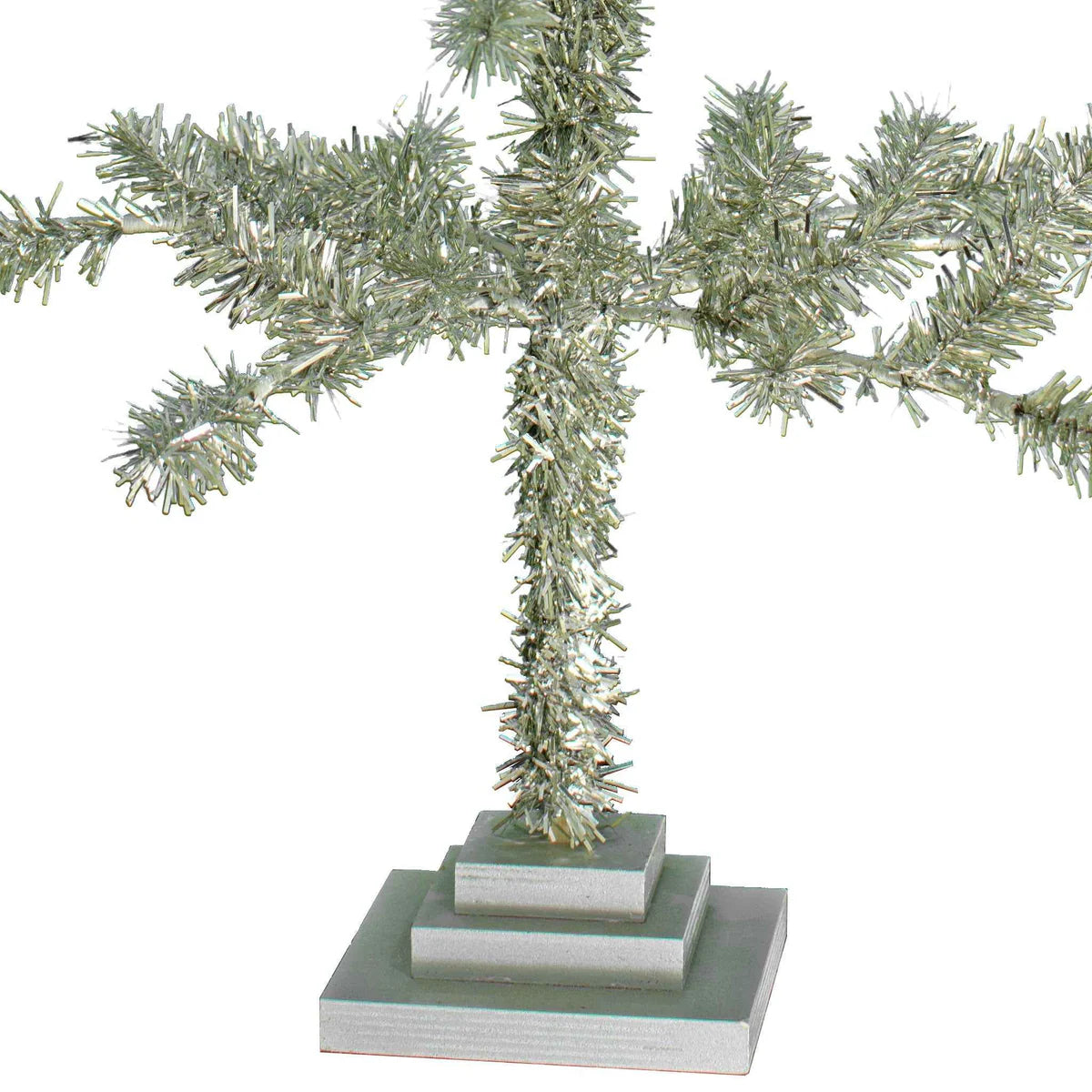 VINTAGE SILVER TINSEL TWIG TREE