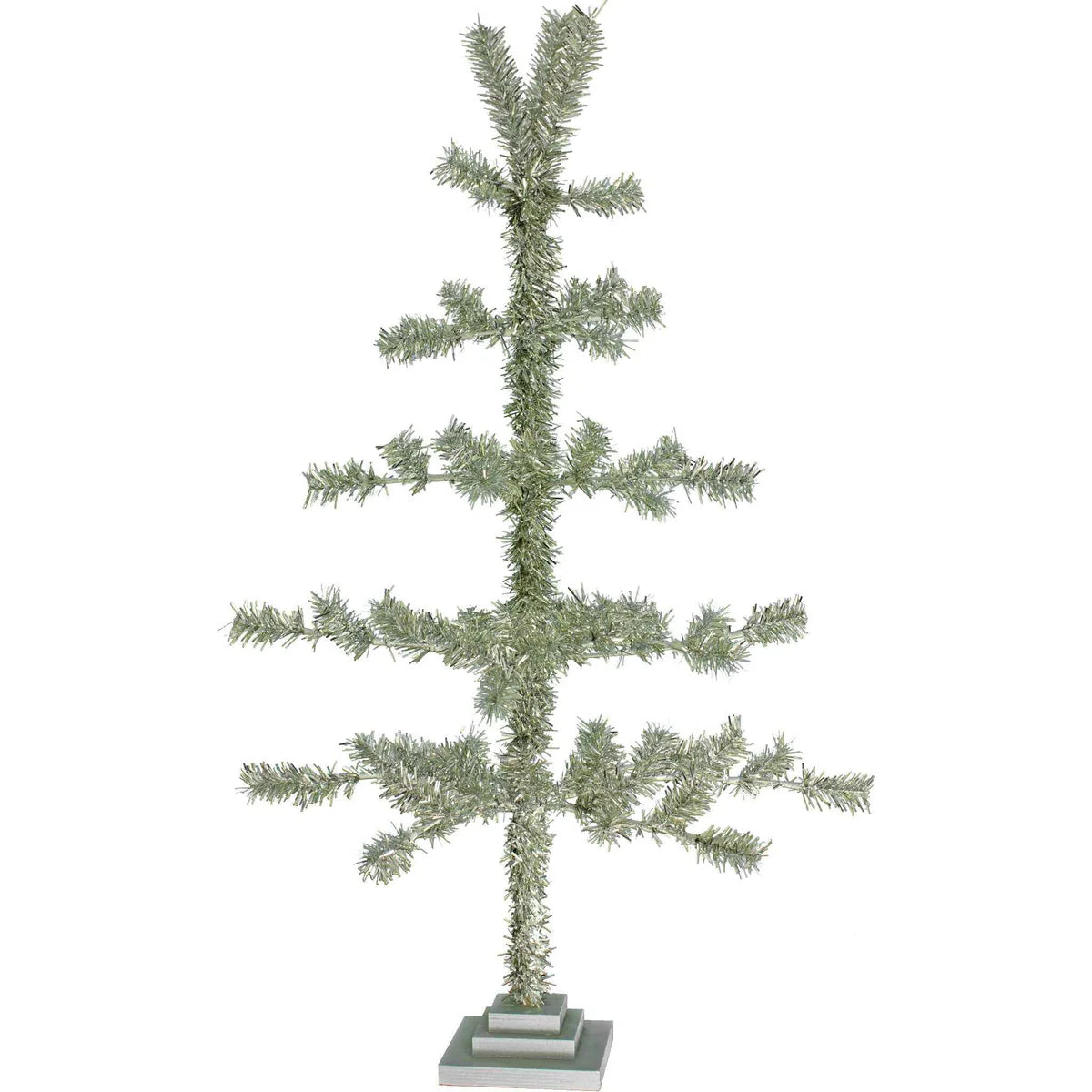VINTAGE SILVER TINSEL TWIG TREE