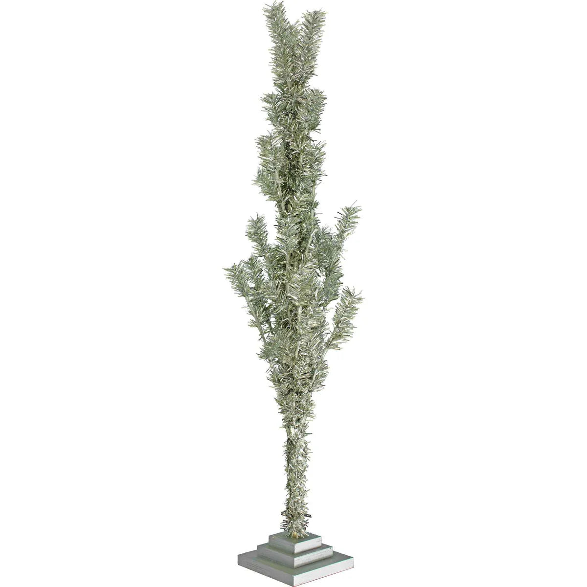 VINTAGE SILVER TINSEL TWIG TREE