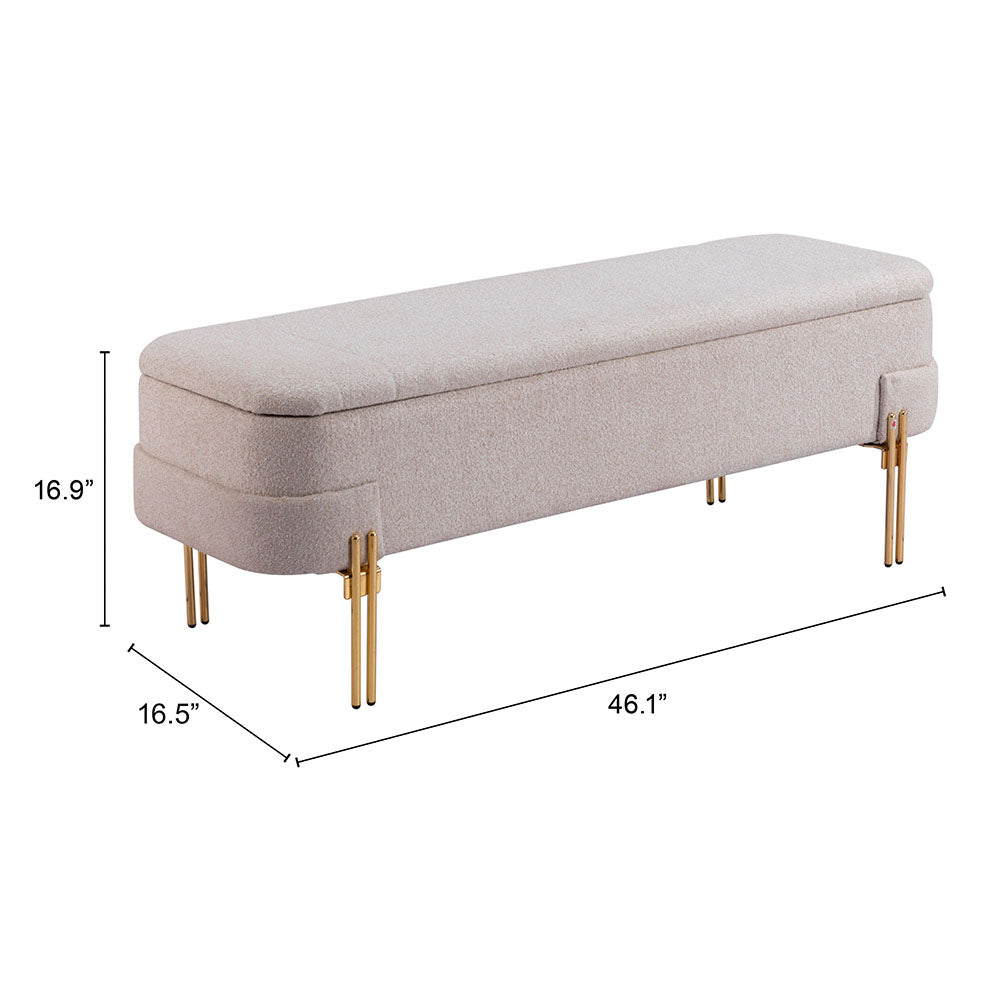 LEBRETON STORAGE BENCH OATMEAL BEIGE