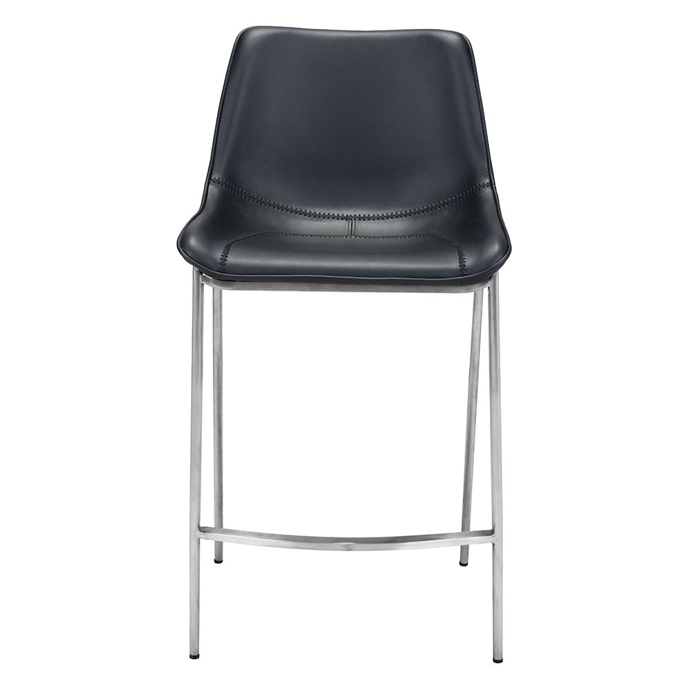 MAGNUS COUNTER STOOL BLACK & SILVER