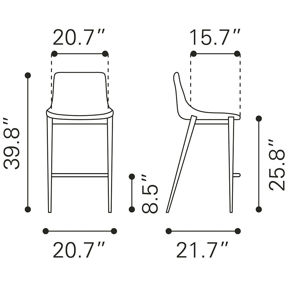 MAGNUS COUNTER STOOL SLATE GRAY & WALNUT