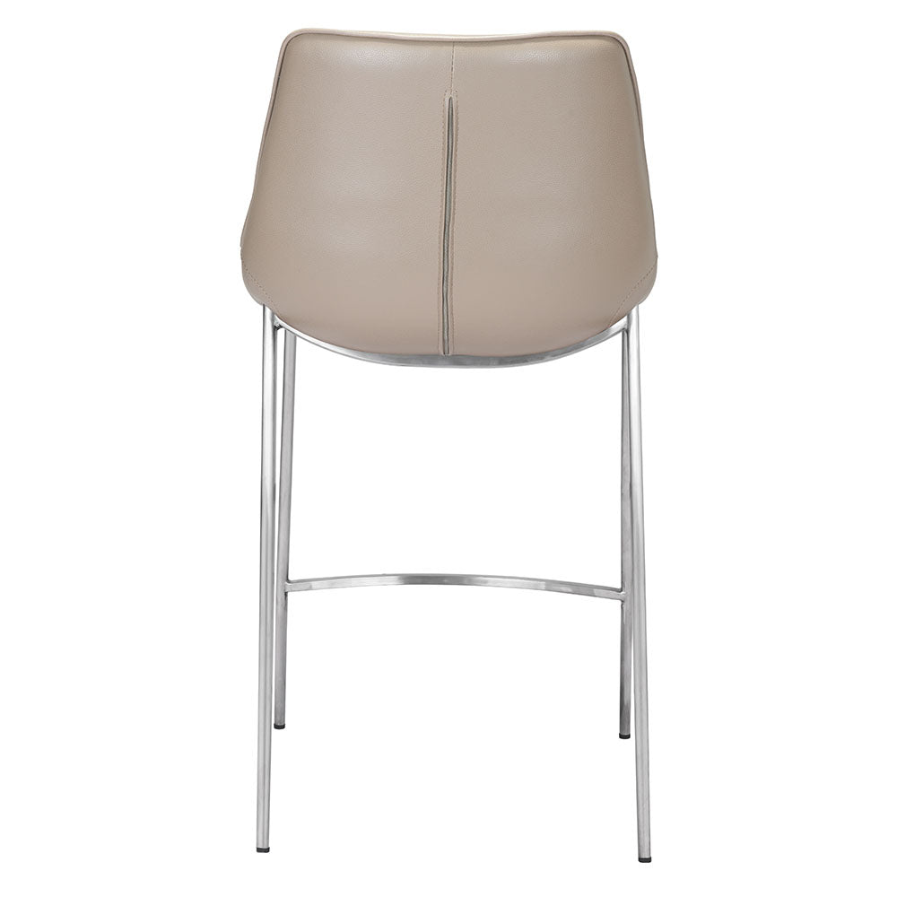 MAGNUS COUNTER STOOL BROWN & SILVER
