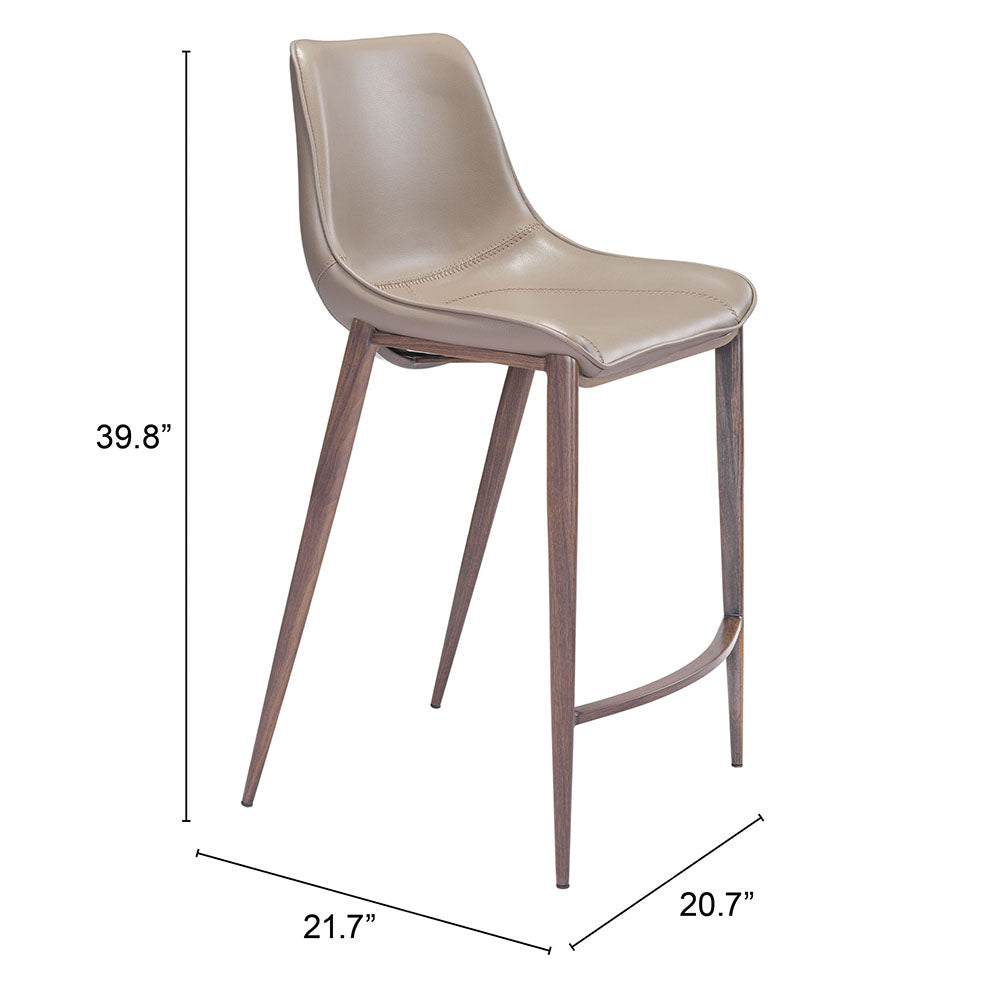 MAGNUS COUNTER STOOL BROWN & WALNUT