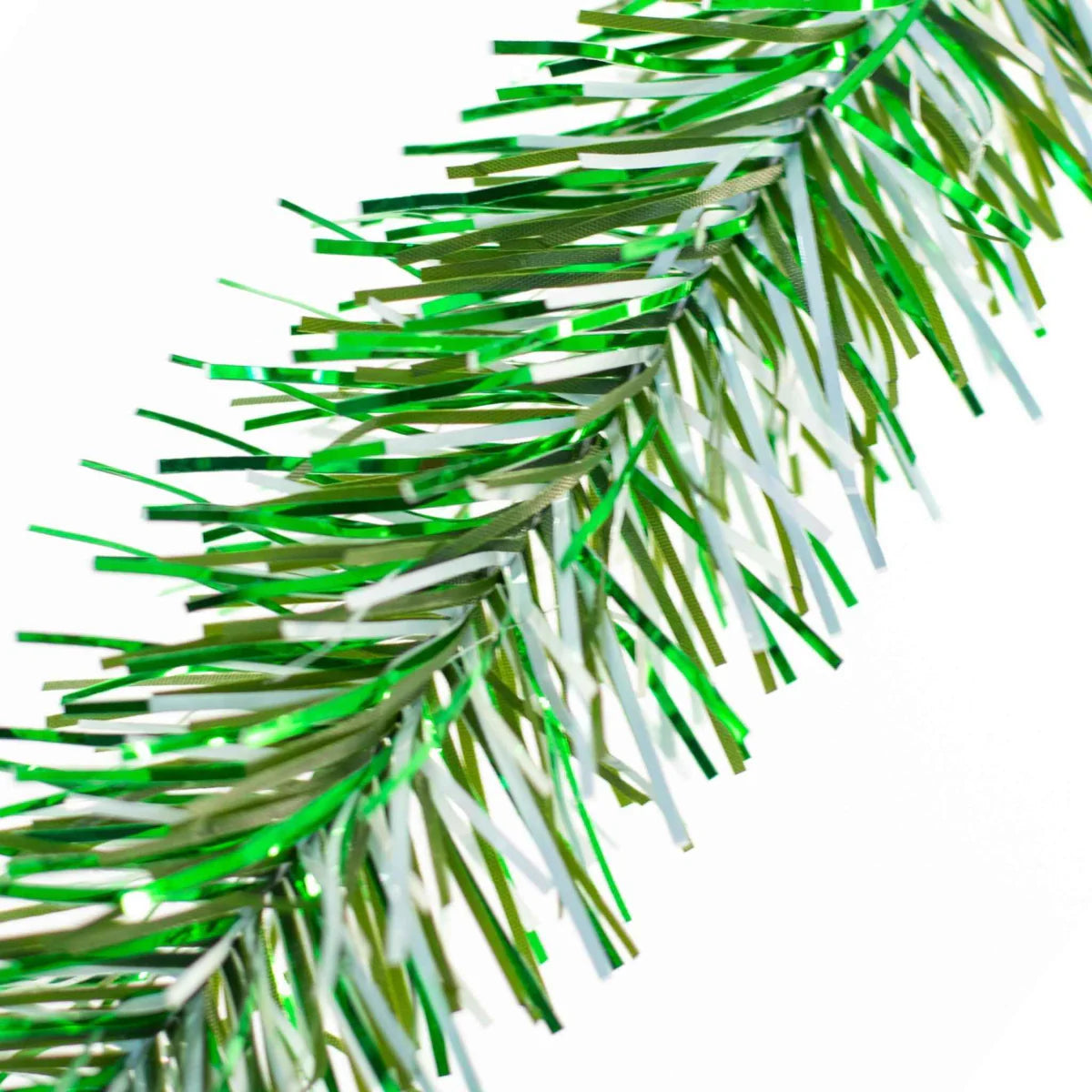 ALPINE GREEN & WHITE TINSEL GARLAND