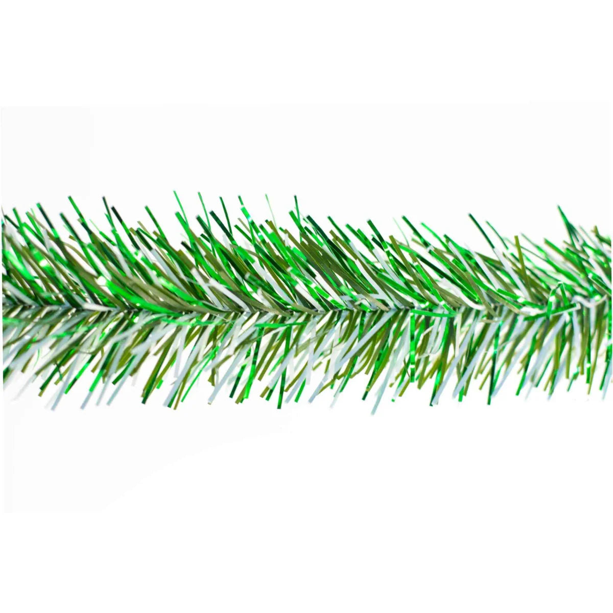 ALPINE GREEN & WHITE TINSEL GARLAND