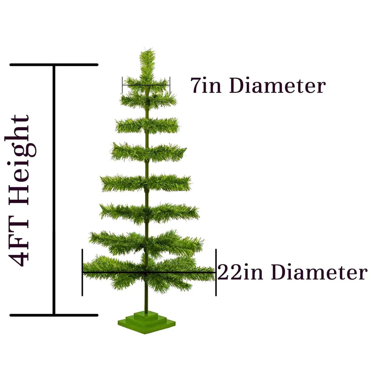 ALPINE GREEN TINSEL CHRISTMAS TREE