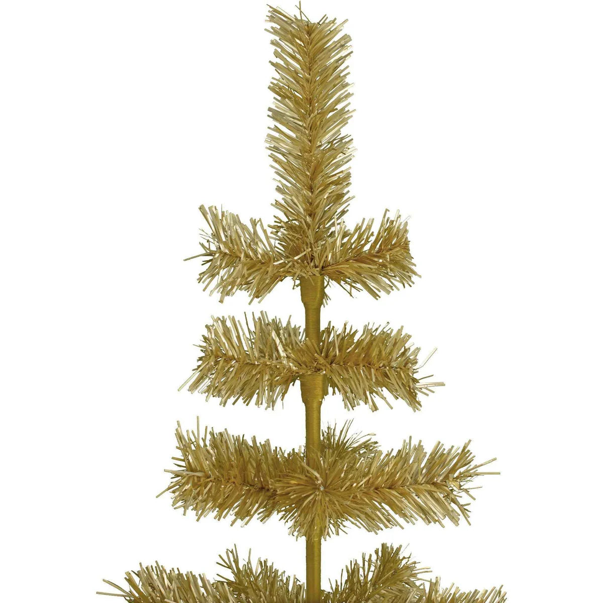 ANTIQUE GOLD TINSEL CHRISTMAS TREE