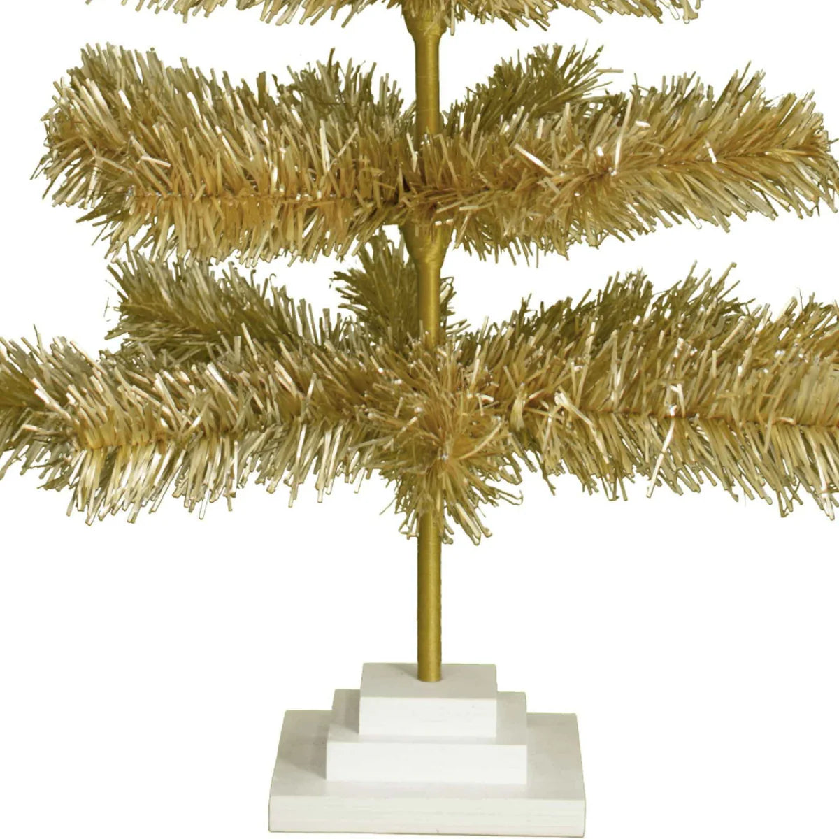 ANTIQUE GOLD TINSEL CHRISTMAS TREE