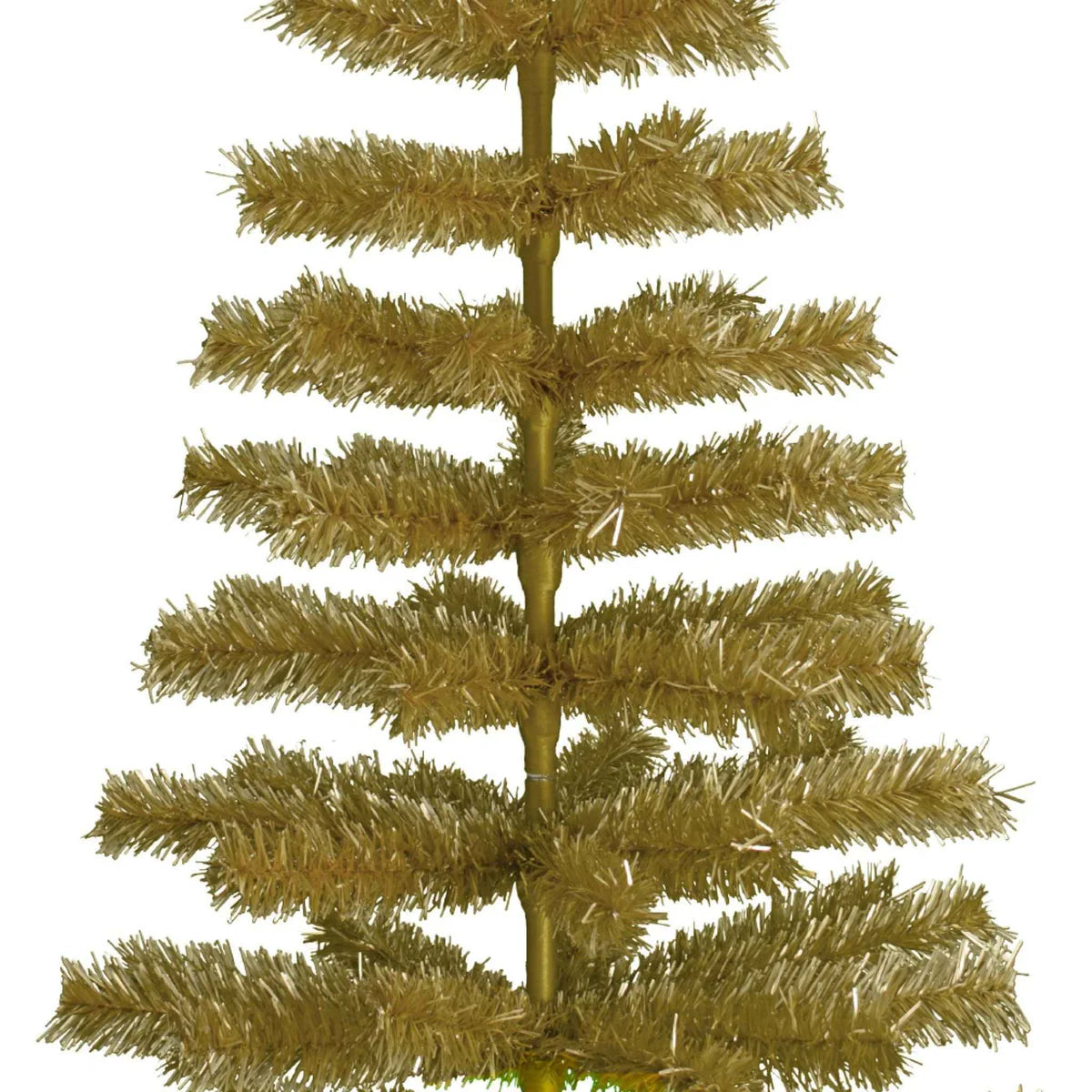 ANTIQUE GOLD TINSEL CHRISTMAS TREE