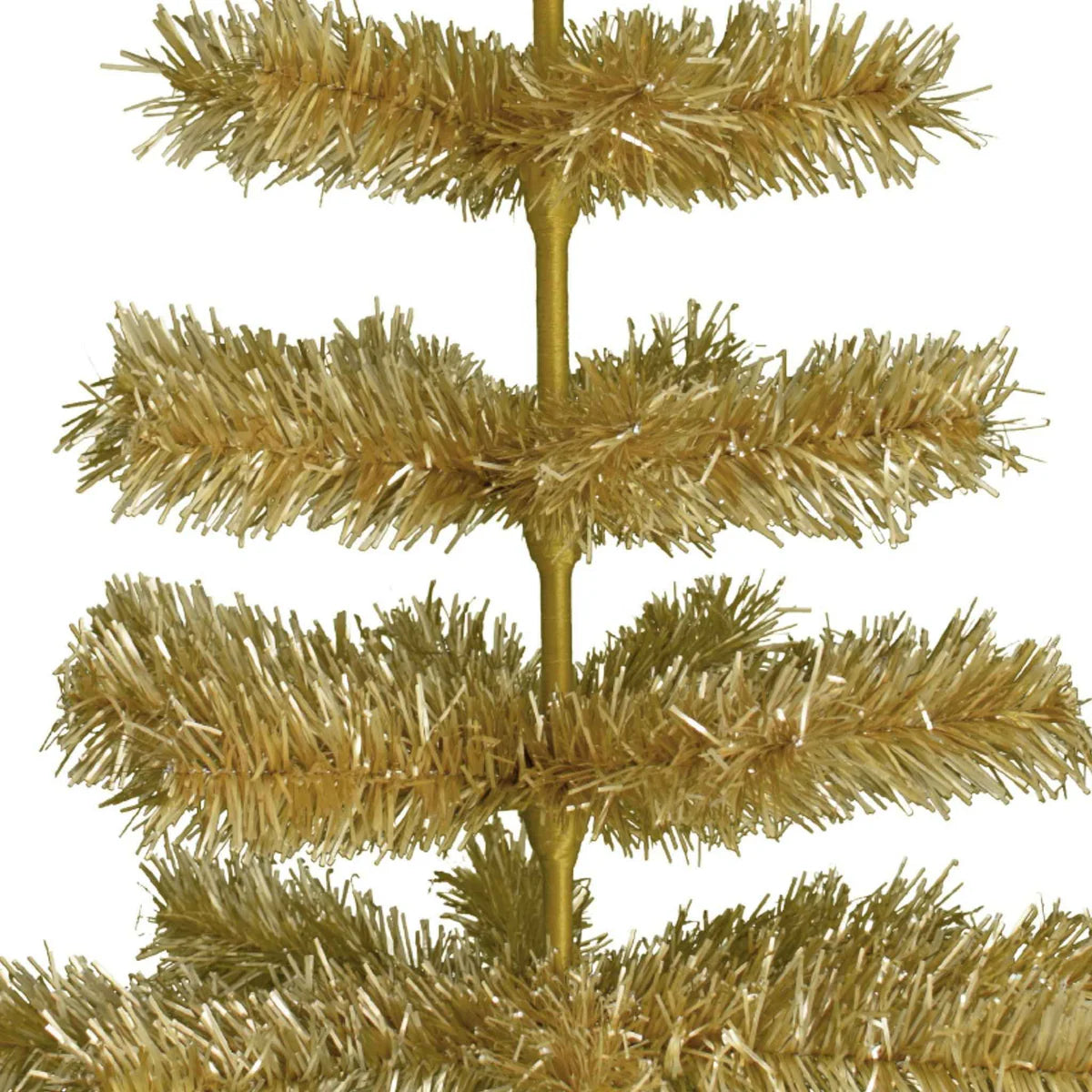 ANTIQUE GOLD TINSEL CHRISTMAS TREE