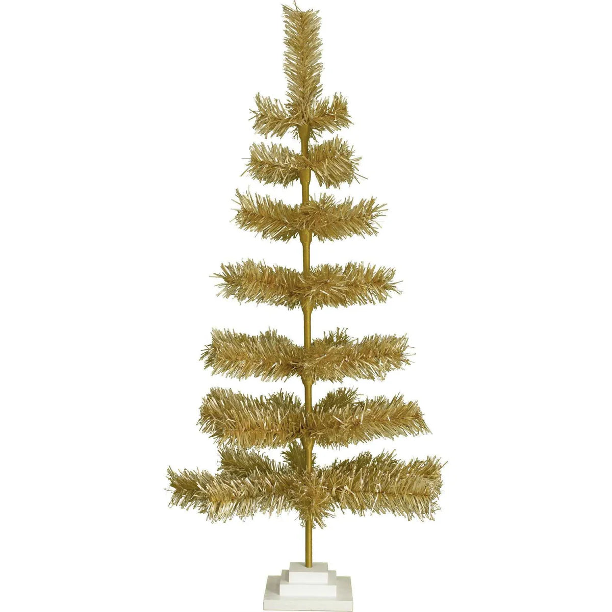 ANTIQUE GOLD TINSEL CHRISTMAS TREE