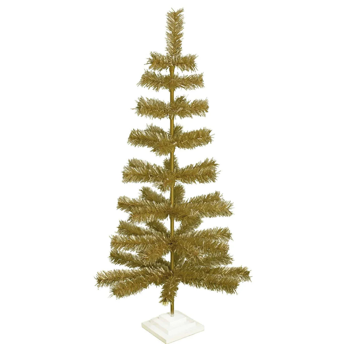 ANTIQUE GOLD TINSEL CHRISTMAS TREE