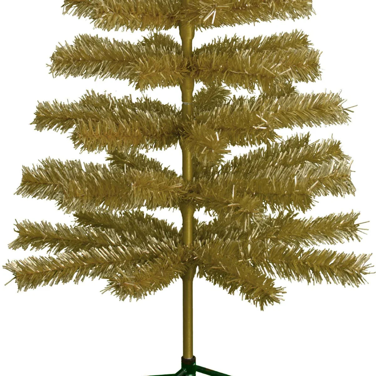 ANTIQUE GOLD TINSEL CHRISTMAS TREE