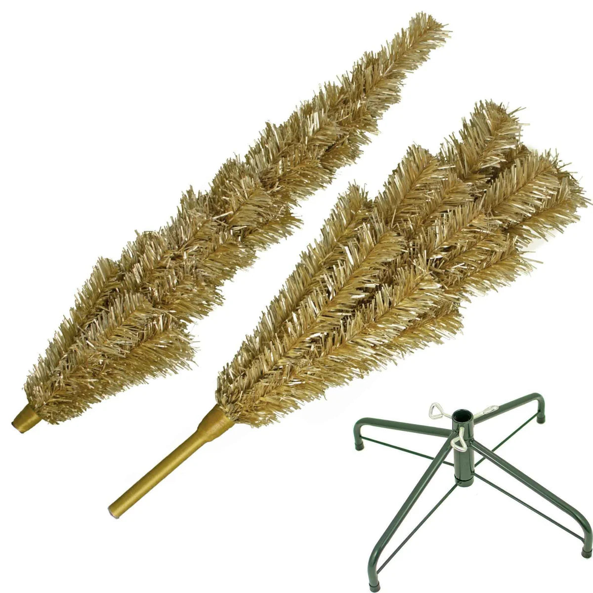 ANTIQUE GOLD TINSEL CHRISTMAS TREE