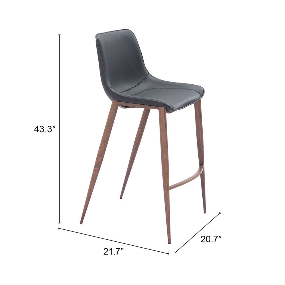 MAGNUS BARSTOOL BLACK & WALNUT