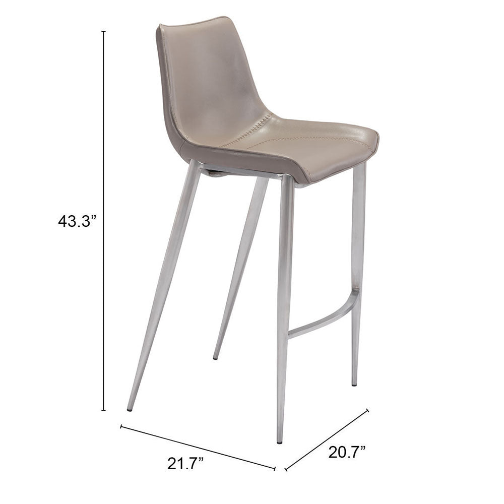 MAGNUS BARSTOOL BROWN & SILVER