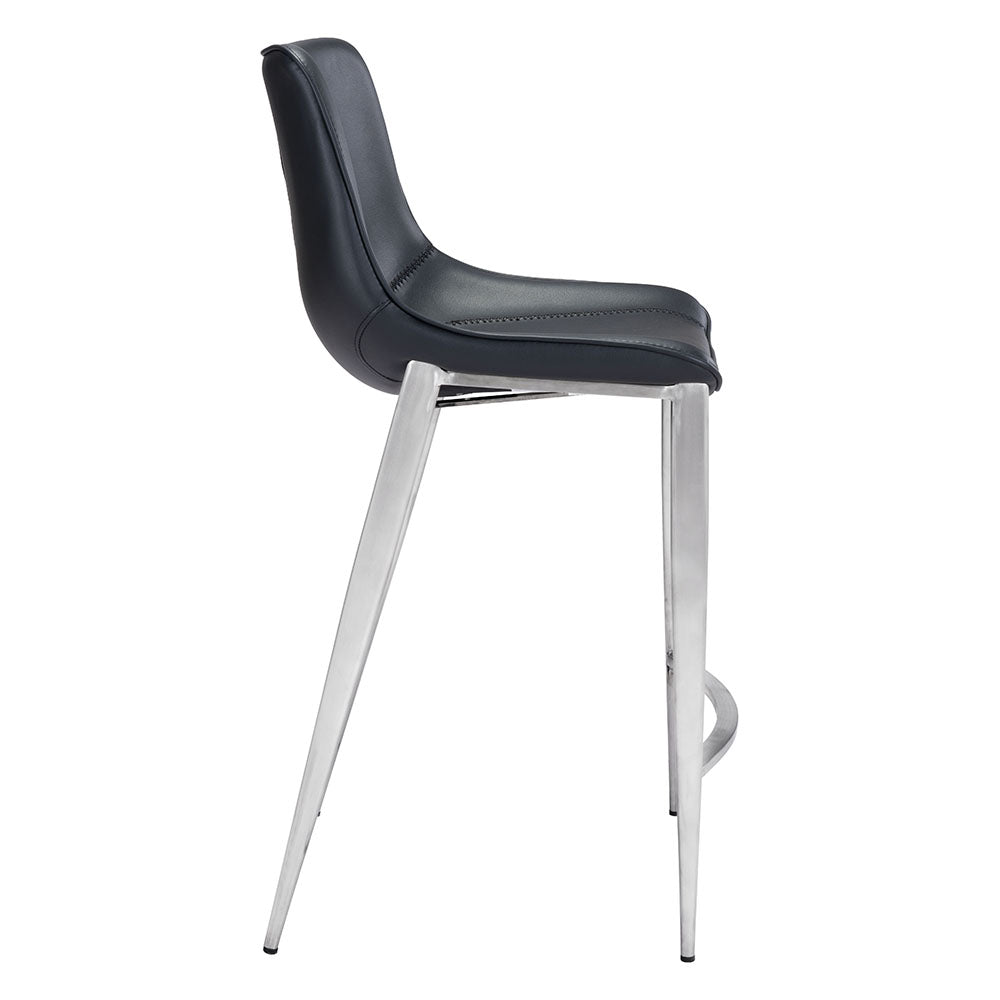 MAGNUS COUNTER STOOL BLACK & SILVER