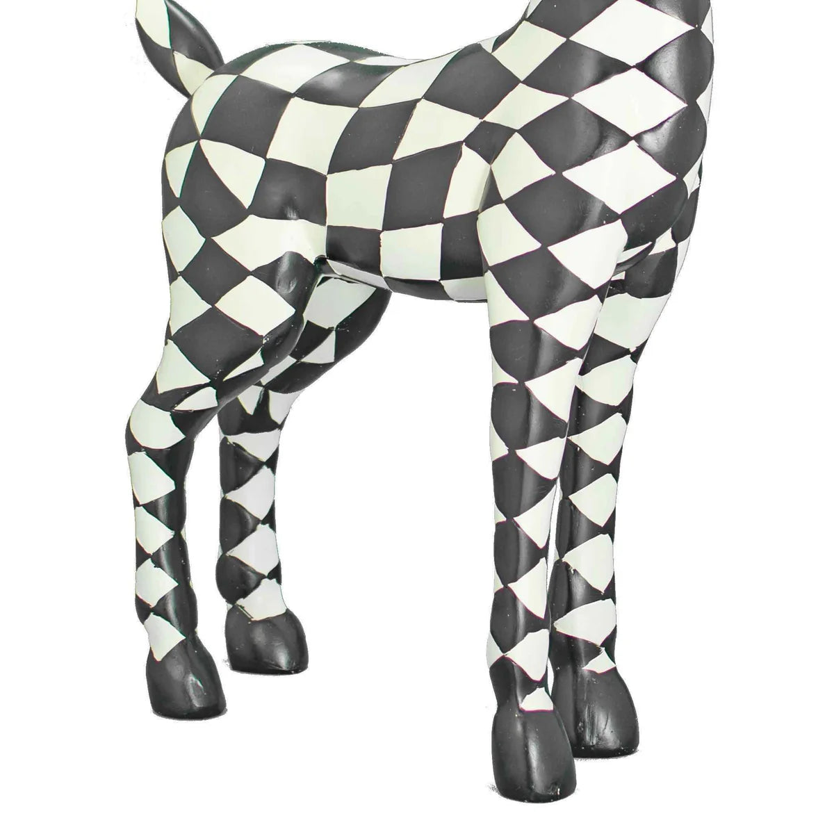 BLACK AND WHITE CHECKERED REINDEER