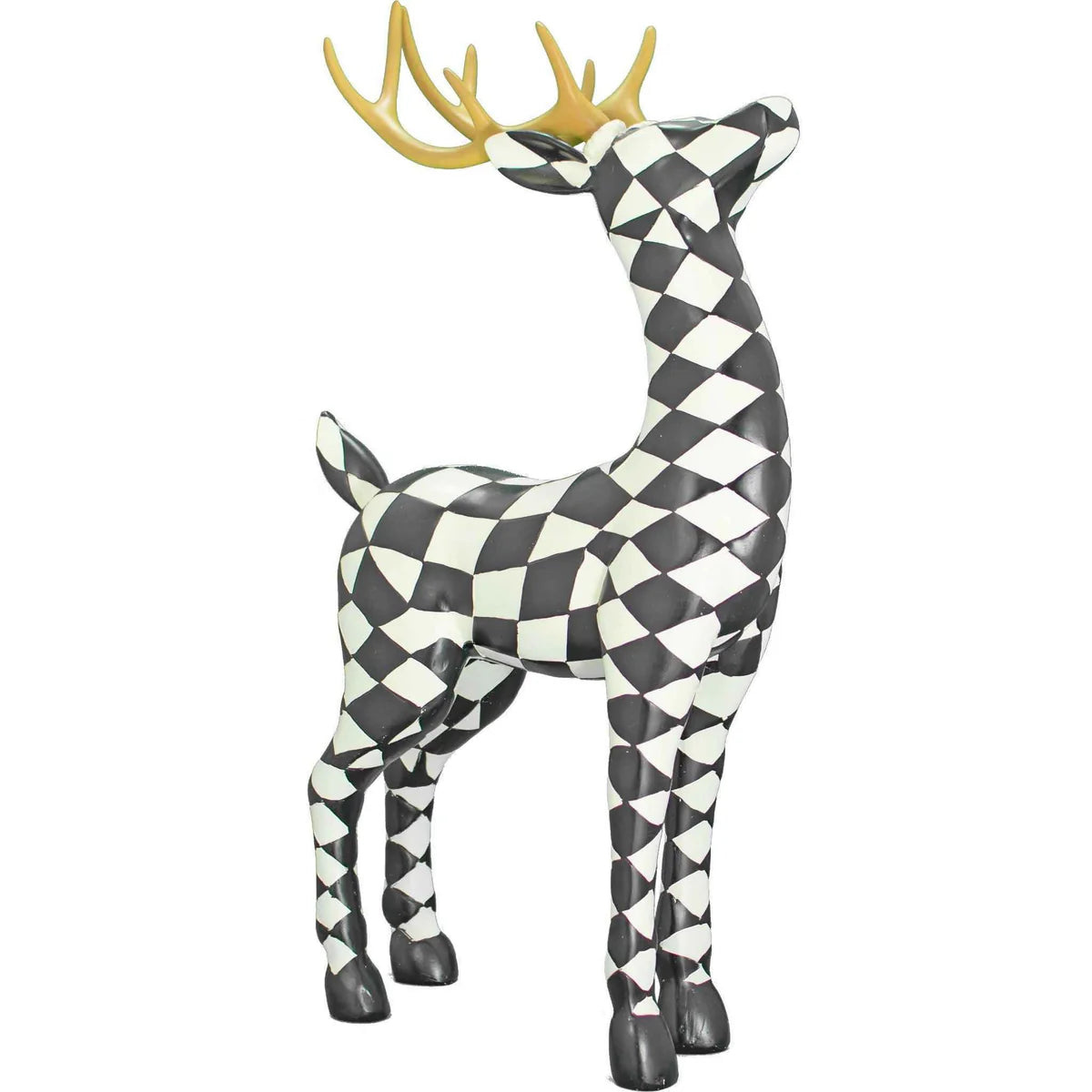 BLACK AND WHITE CHECKERED REINDEER