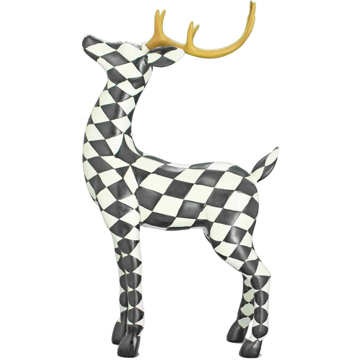 BLACK AND WHITE CHECKERED REINDEER