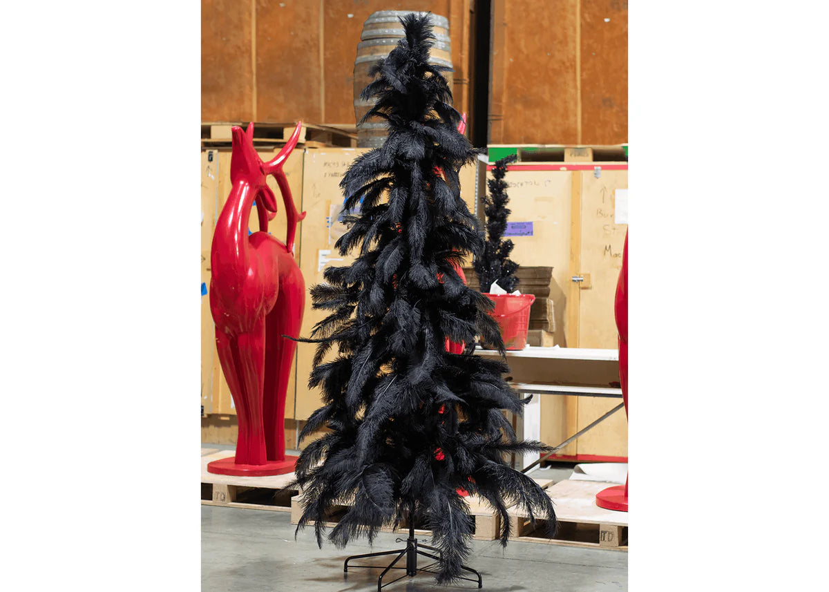 BLACK OSTRICH FEATHER TREE