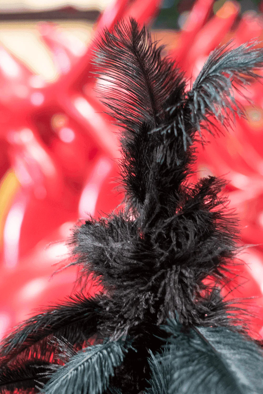 BLACK OSTRICH FEATHER TREE