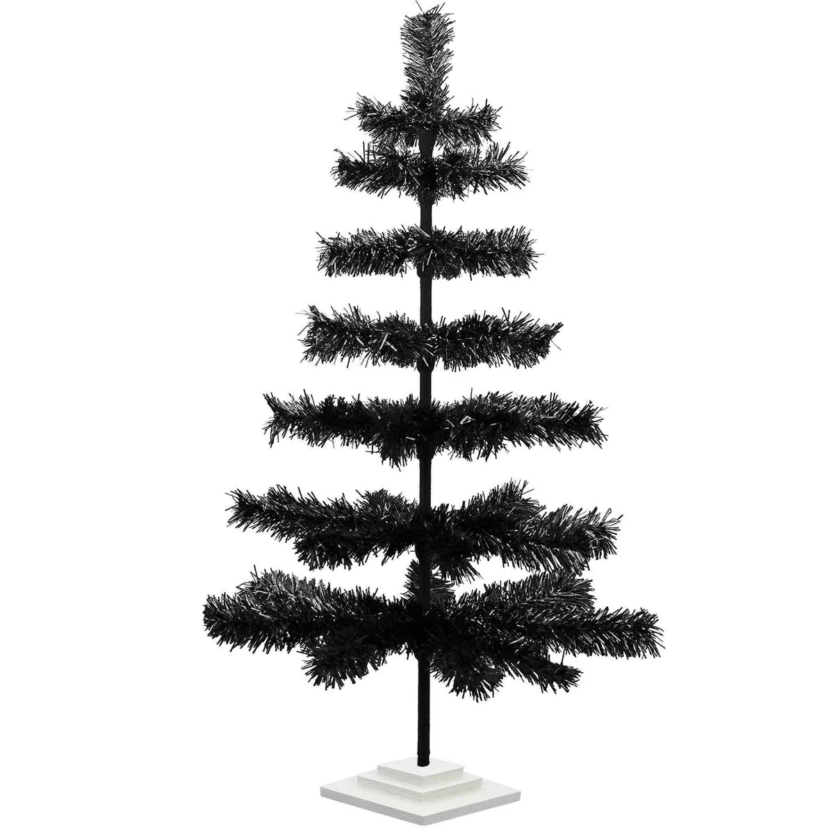 BLACK TINSEL CHRISTMAS TREE