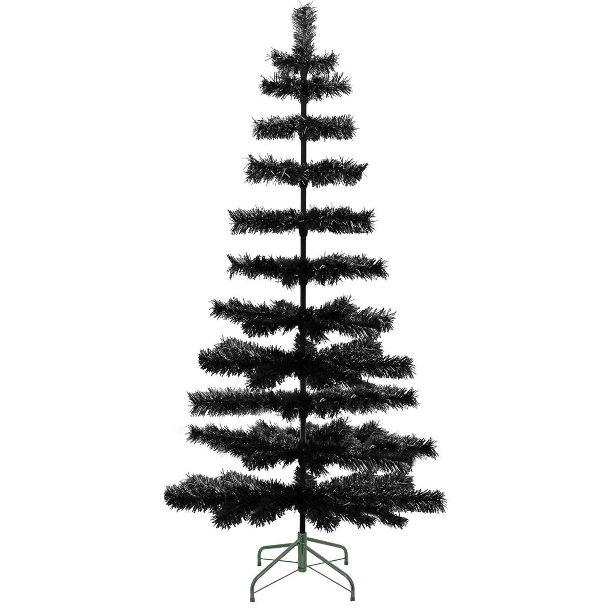 BLACK TINSEL CHRISTMAS TREE