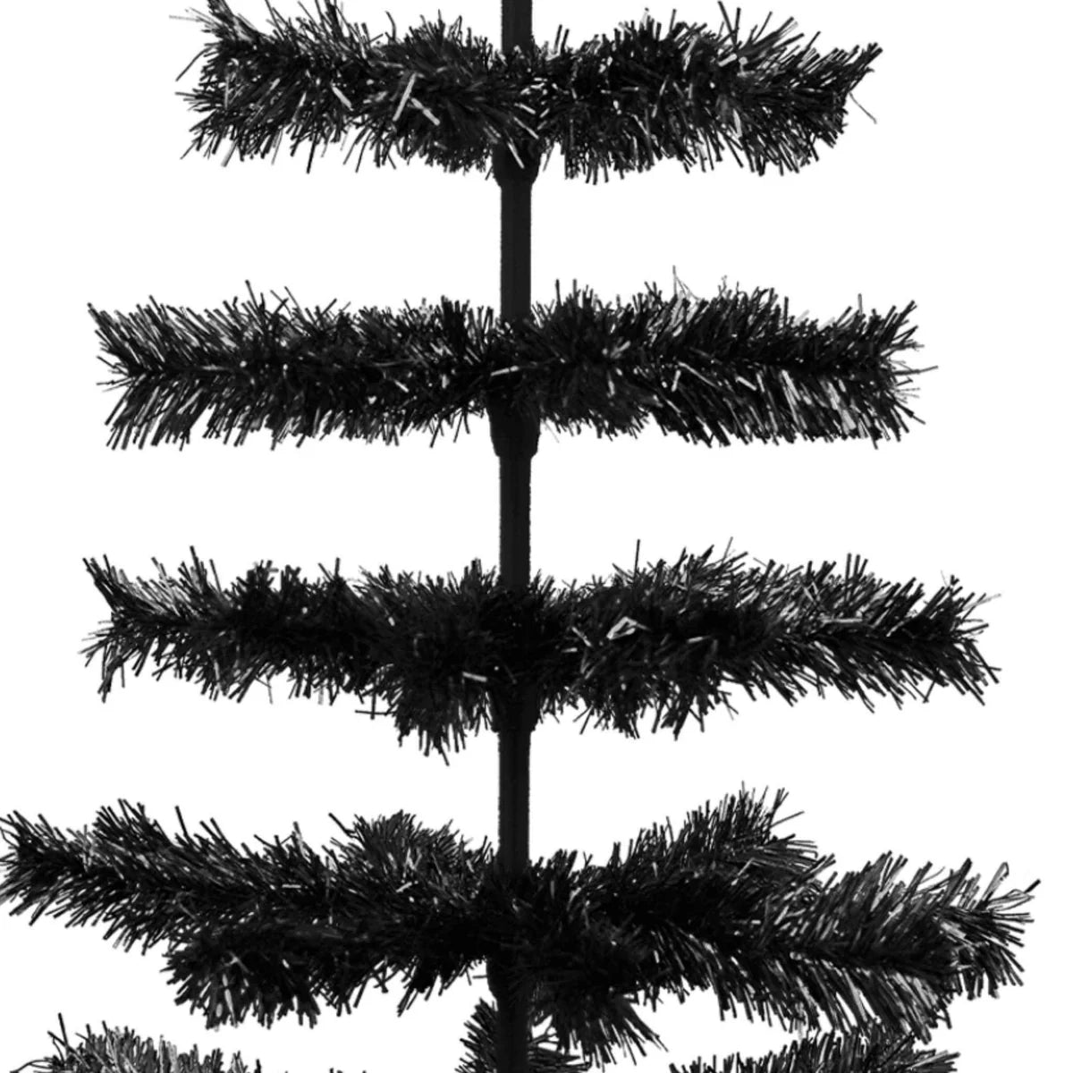 BLACK TINSEL CHRISTMAS TREE