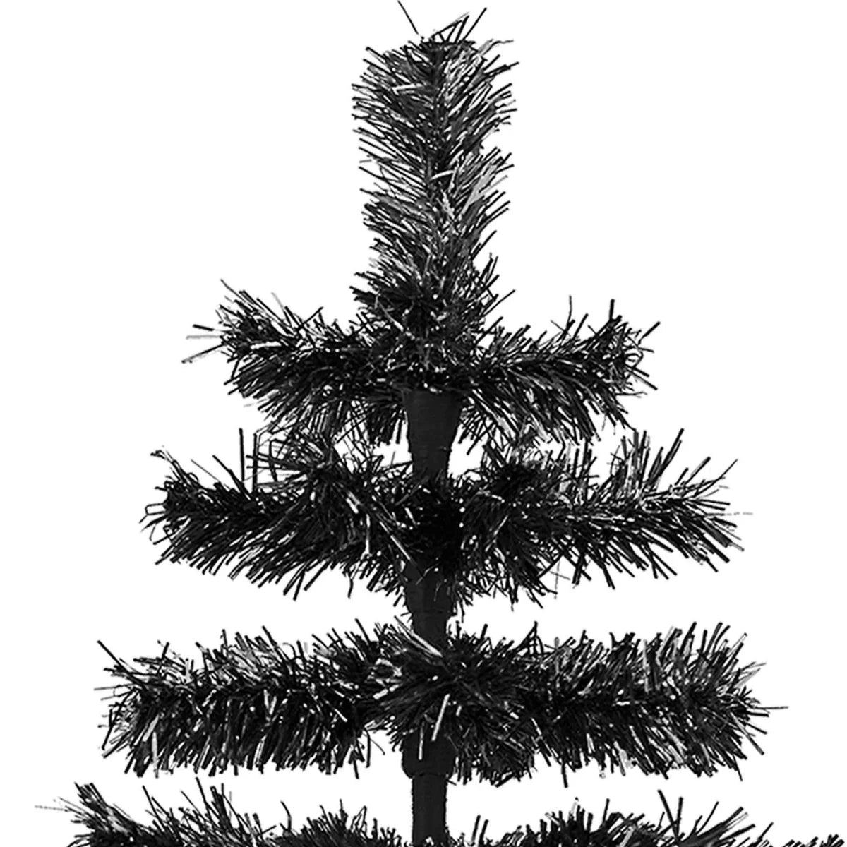 BLACK TINSEL CHRISTMAS TREE