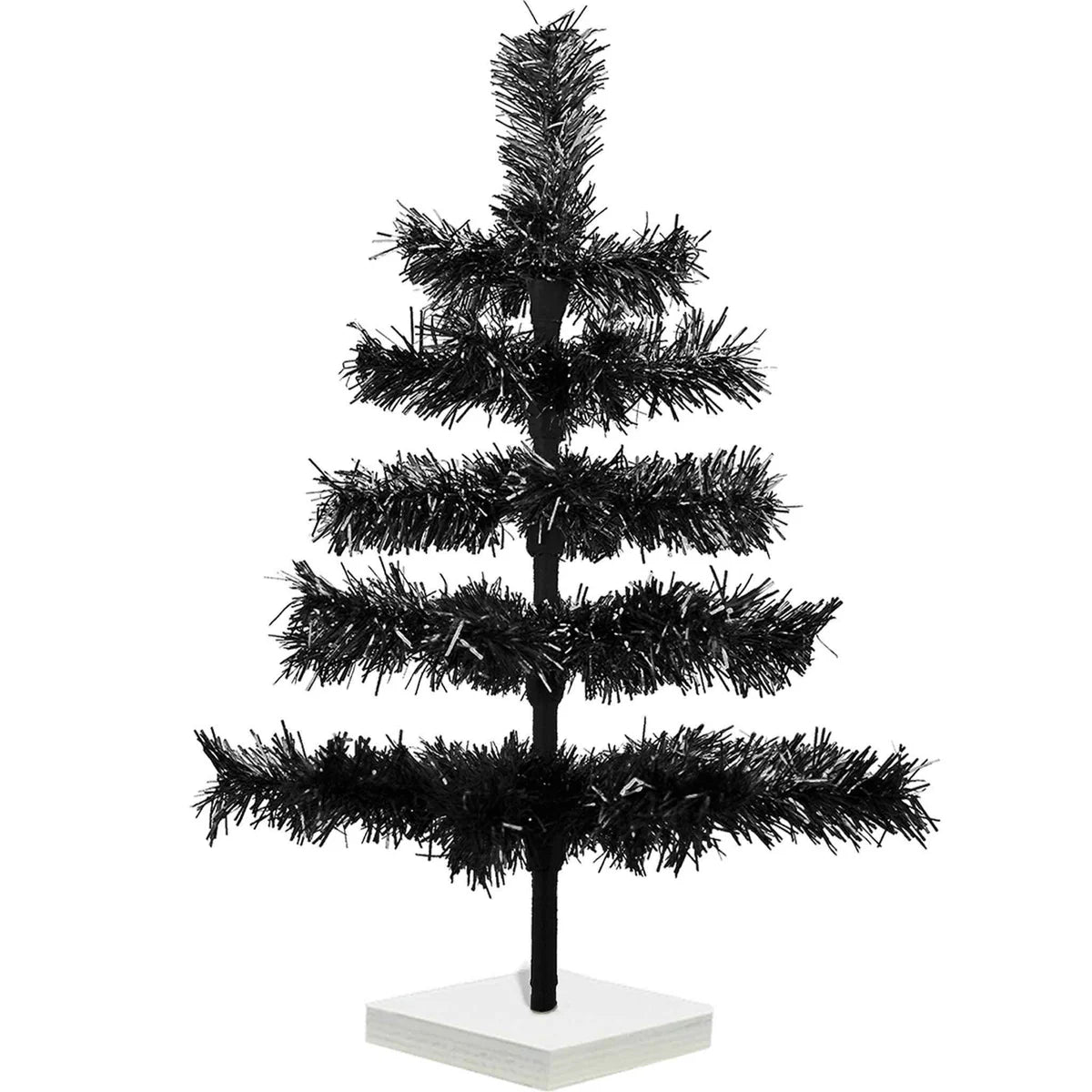 BLACK TINSEL CHRISTMAS TREE