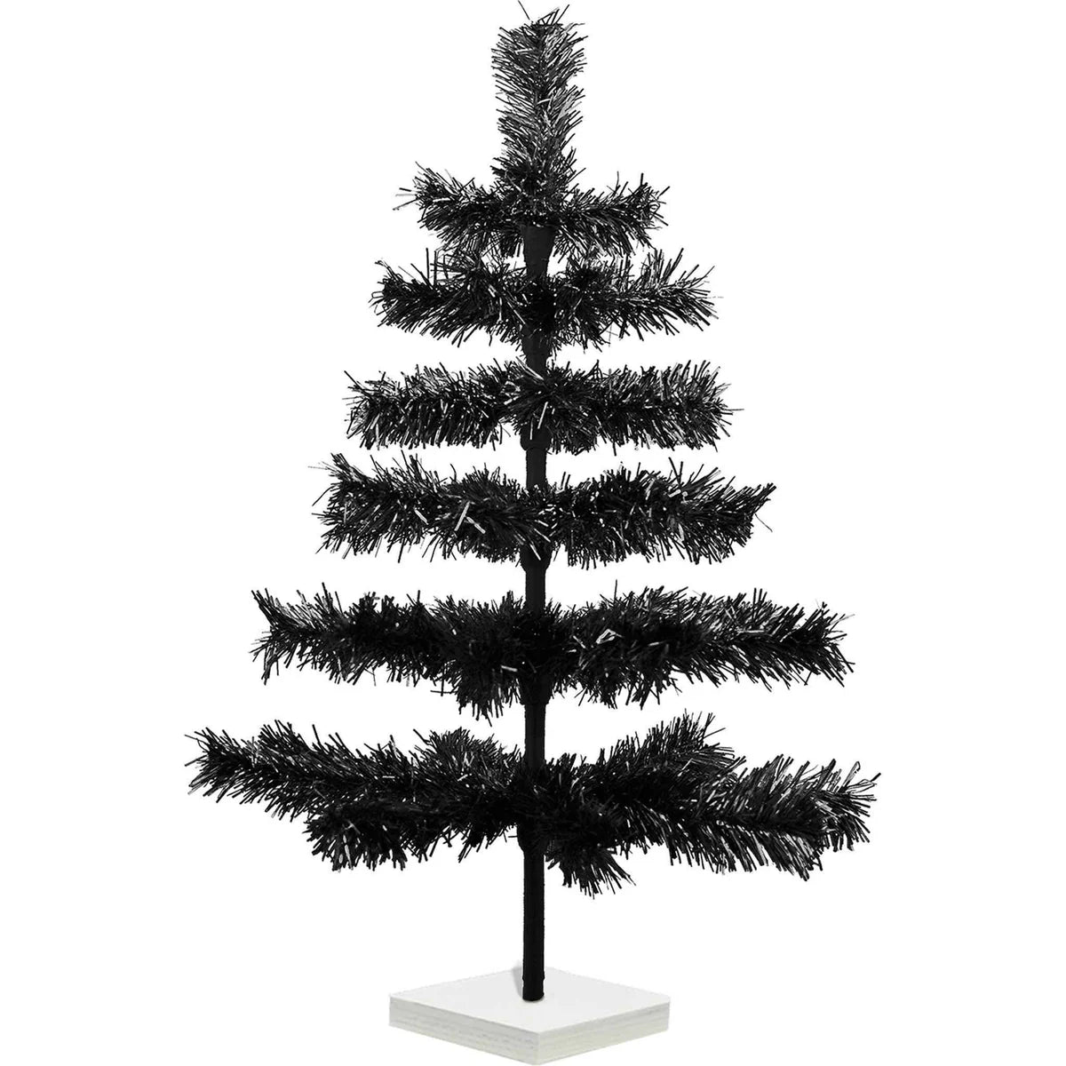 BLACK TINSEL CHRISTMAS TREE