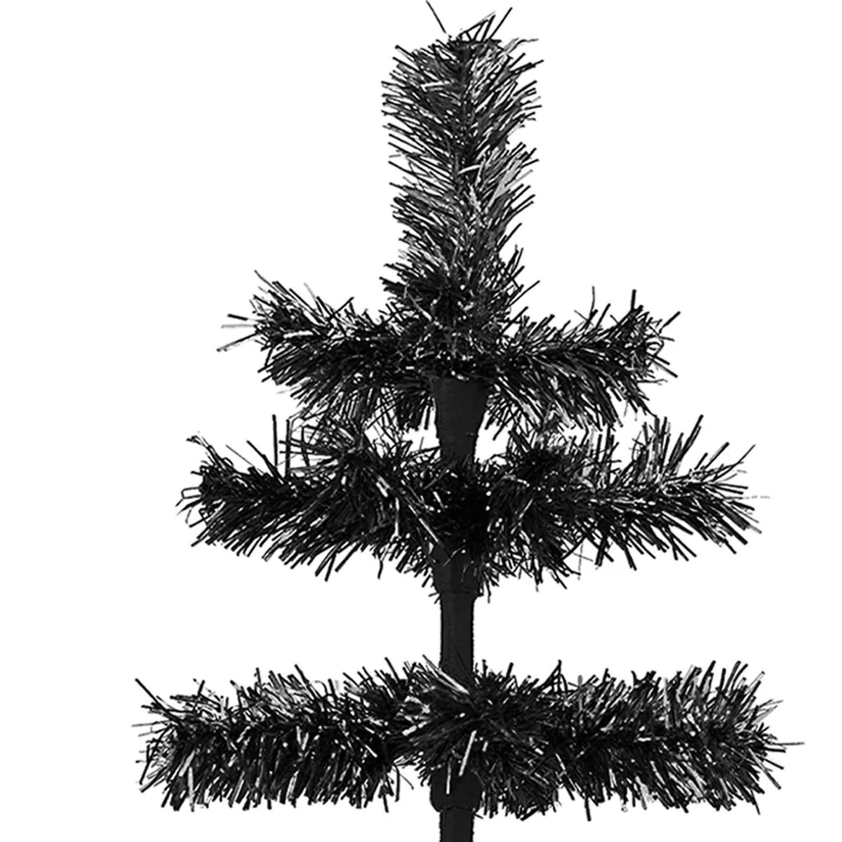 BLACK TINSEL CHRISTMAS TREE