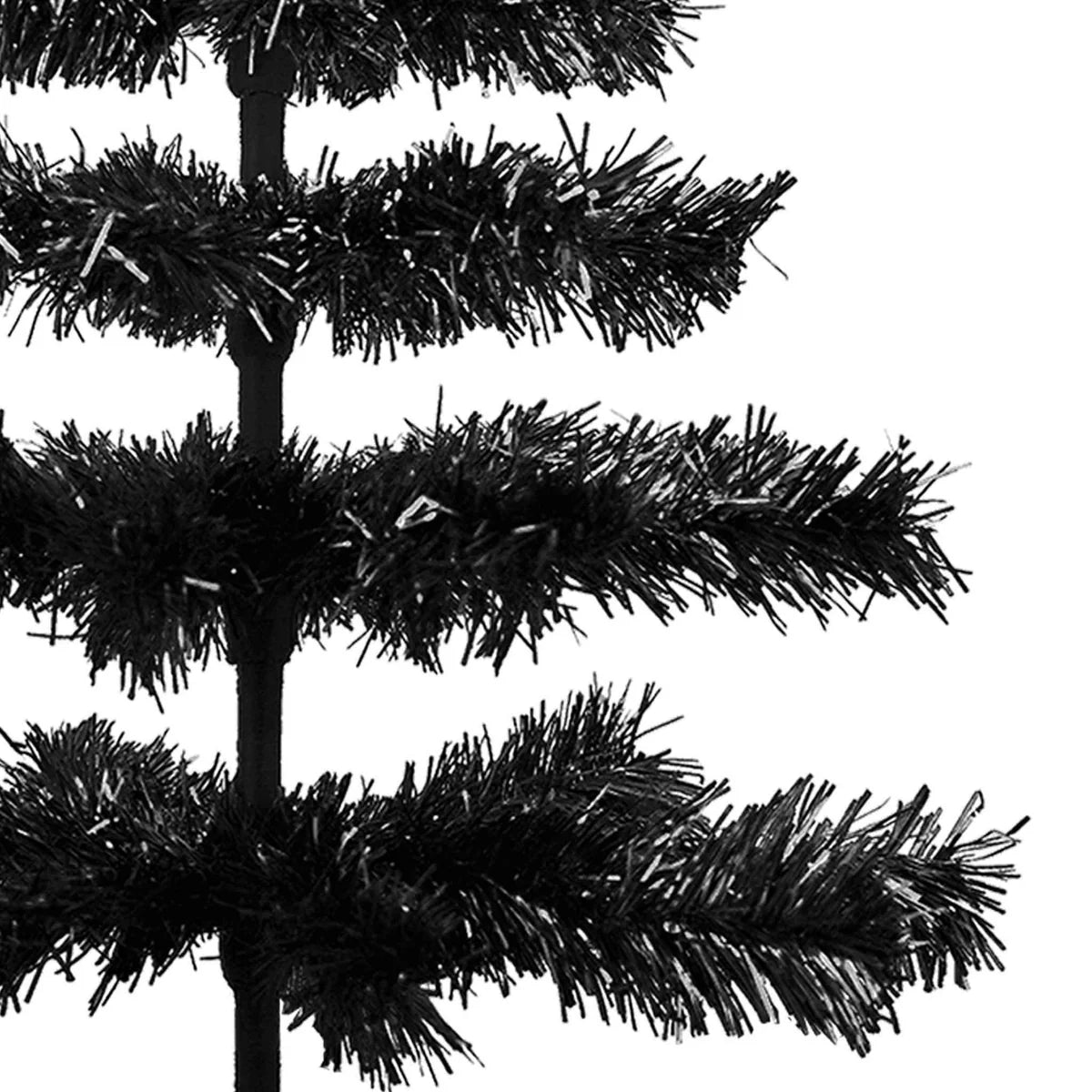 BLACK TINSEL CHRISTMAS TREE