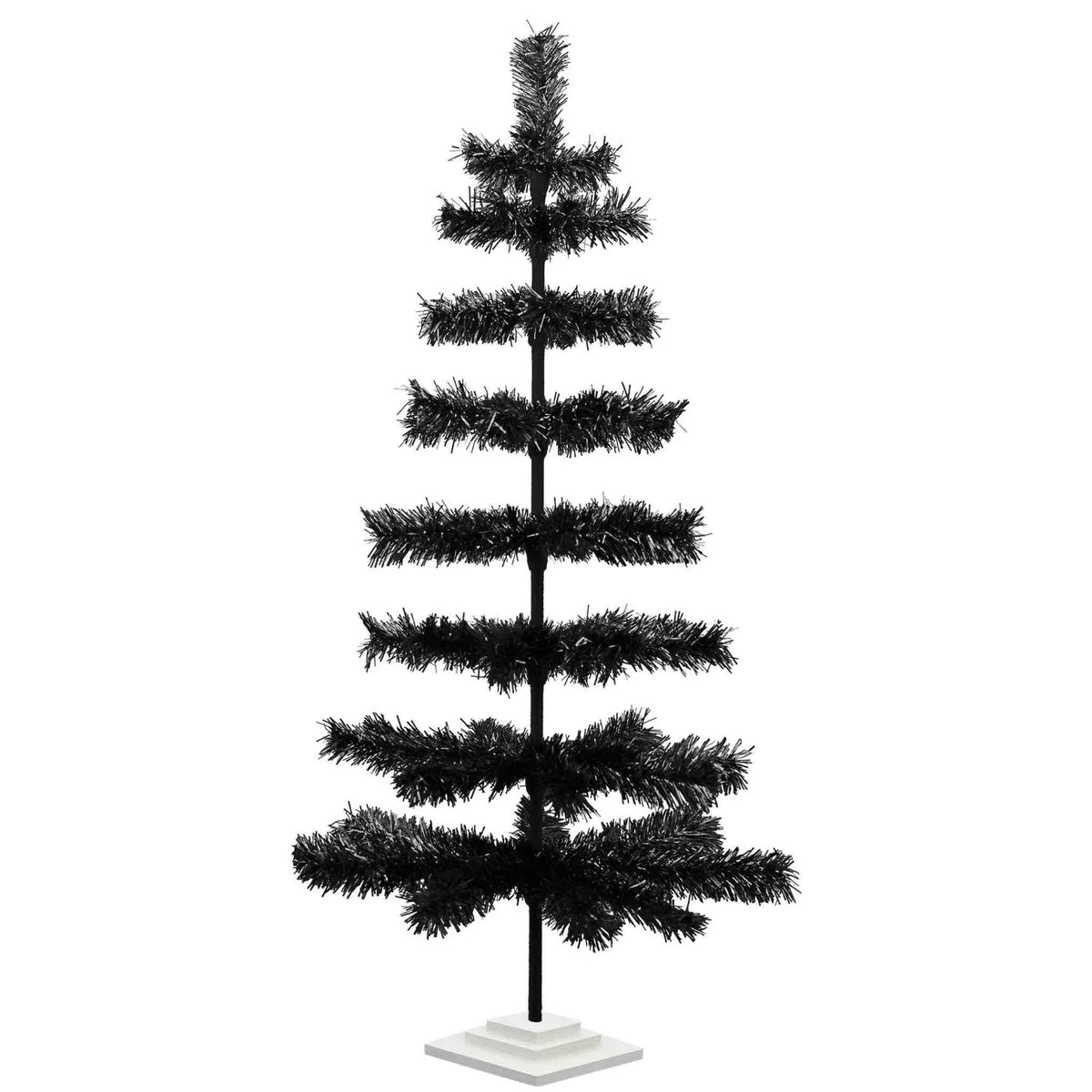 BLACK TINSEL CHRISTMAS TREE