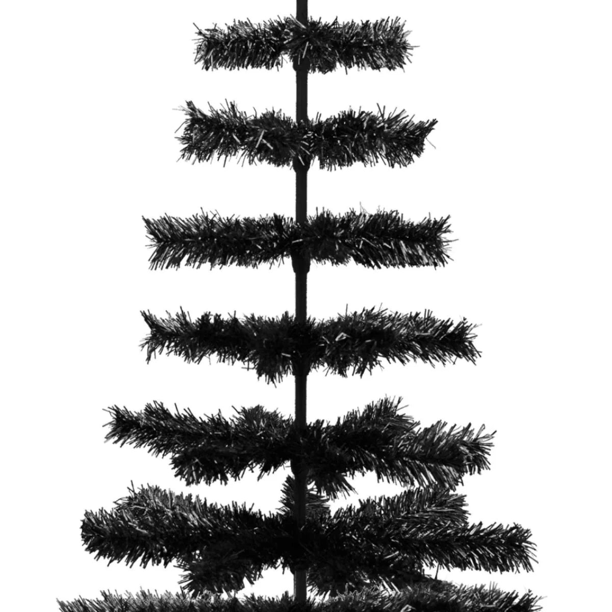 BLACK TINSEL CHRISTMAS TREE
