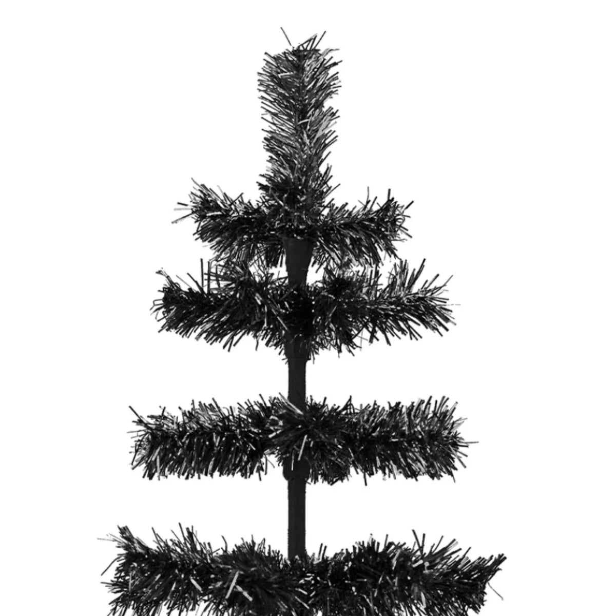 BLACK TINSEL CHRISTMAS TREE