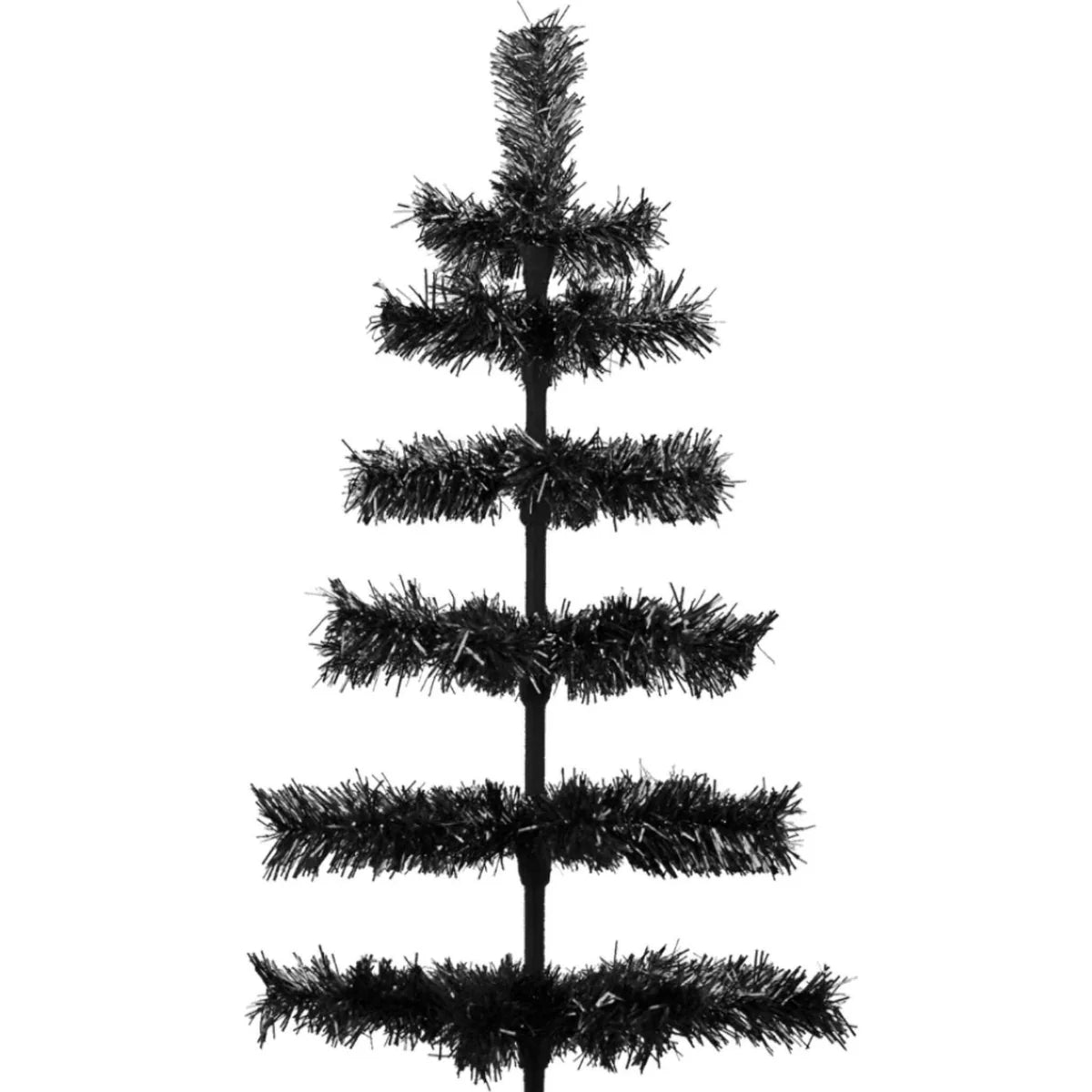 BLACK TINSEL CHRISTMAS TREE