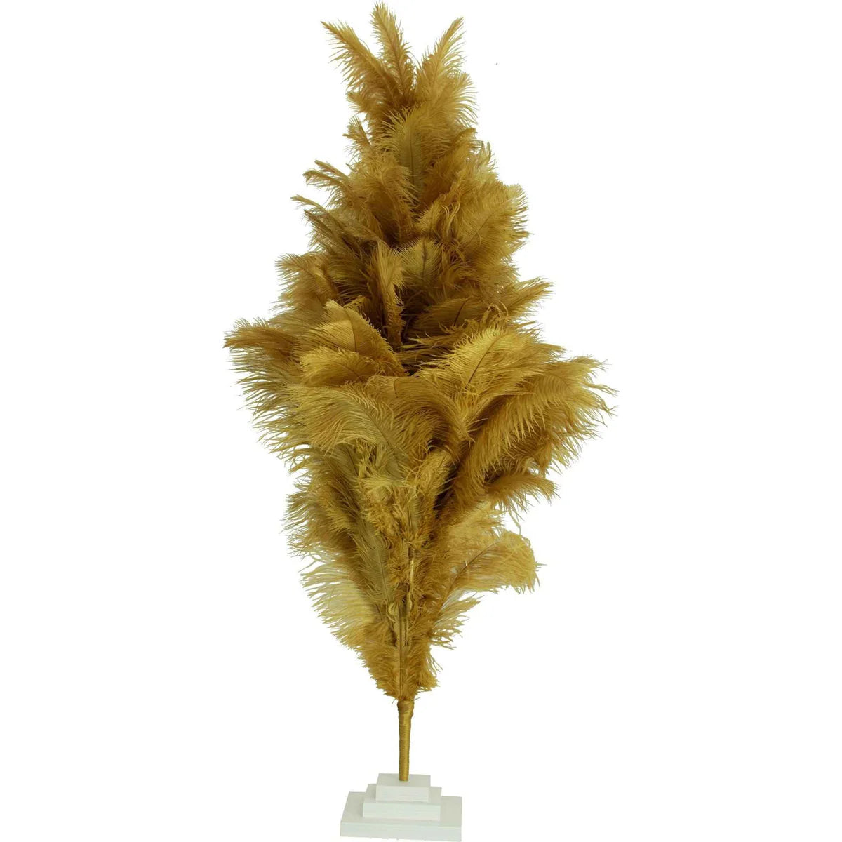 BROWN OSTRICH FEATHER CHRISTMAS TREE