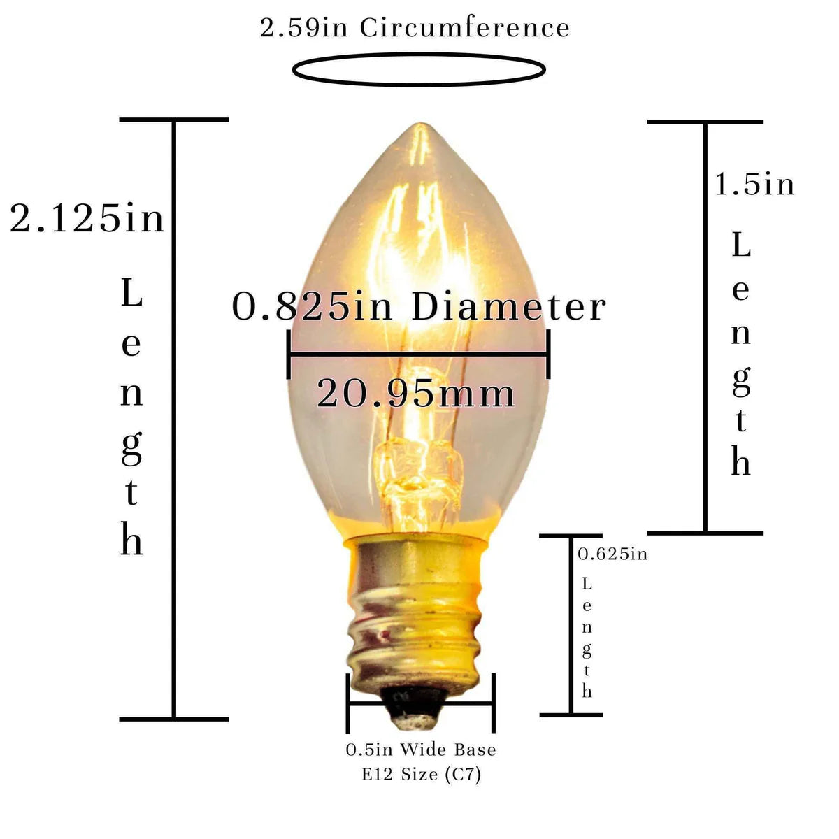 C7 OUTDOOR PATIO STRING LIGHTING CORD - 9IN SPACING