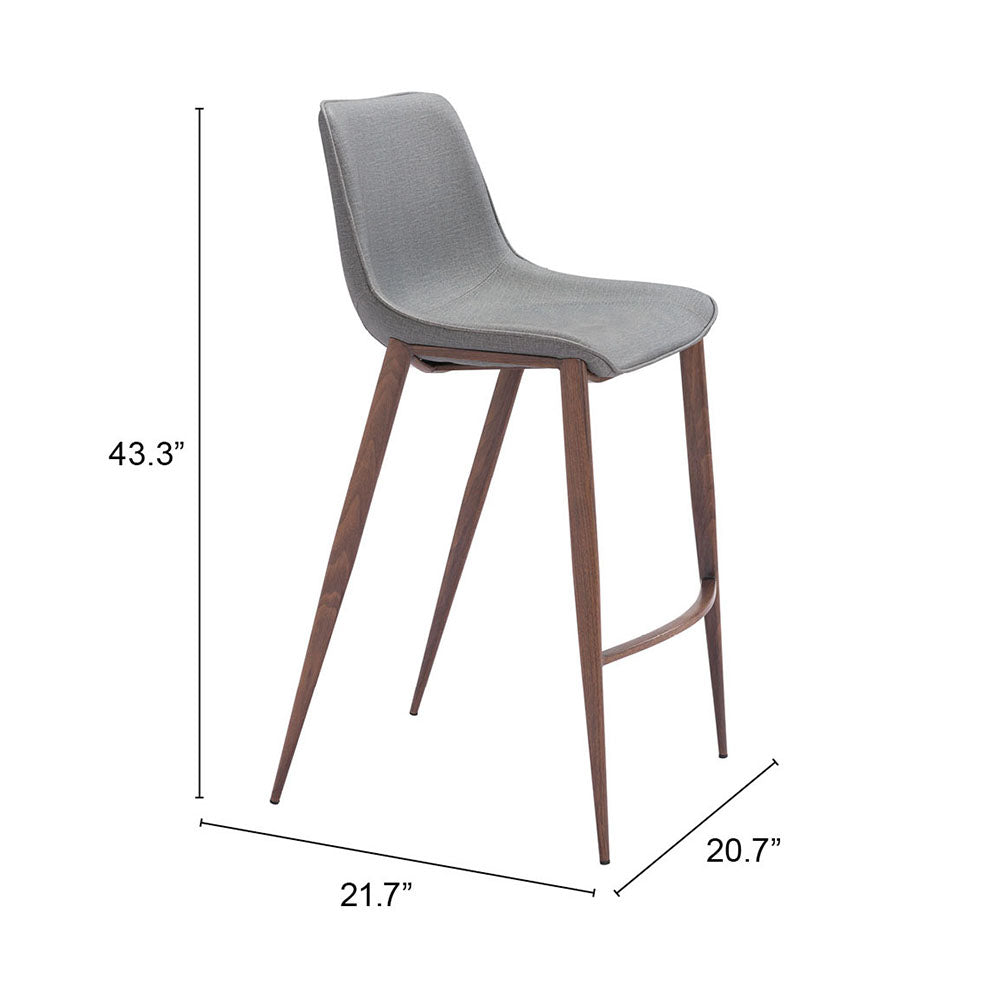 MAGNUS BARSTOOL SLATE GRAY & WALNUT